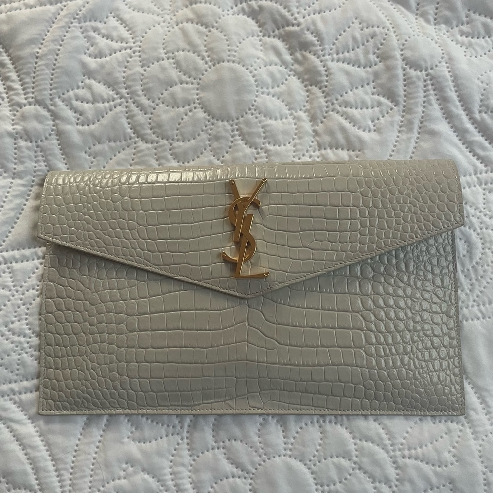 YSL Crocodile Envelope Clutch